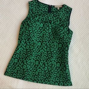 Banana republic green leopard print shell